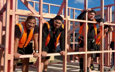 Mākoura students on the tools for homeless